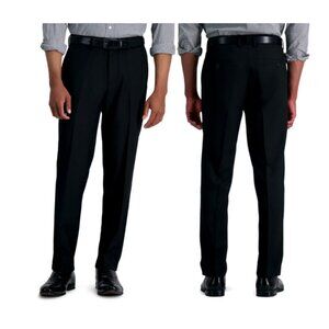 Haggar Mens Dress Pants 42x32 Black Straight Fit Lightweight Career NWOT
